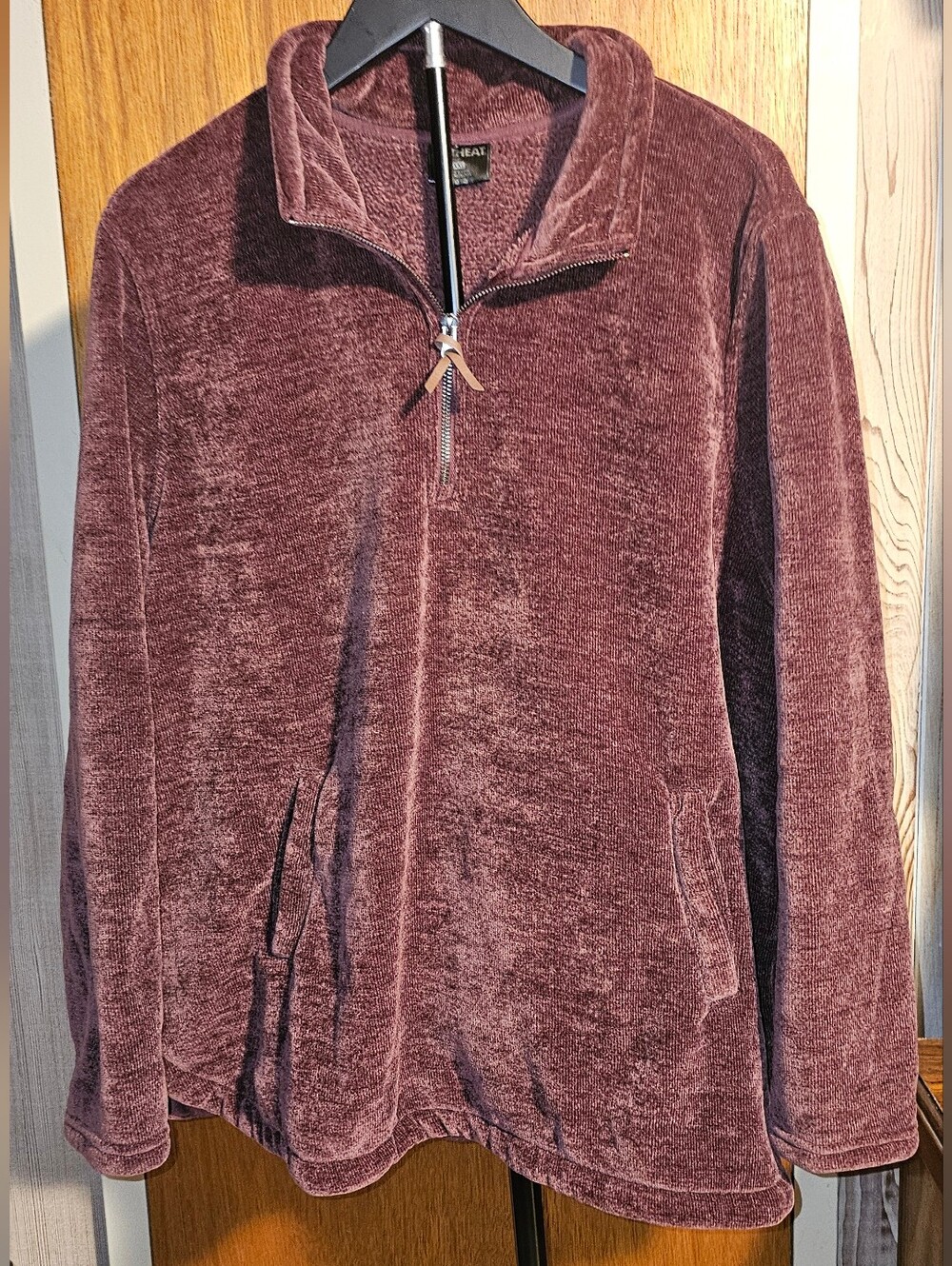 Plush Half-Zip Sweater Pullover — Wine